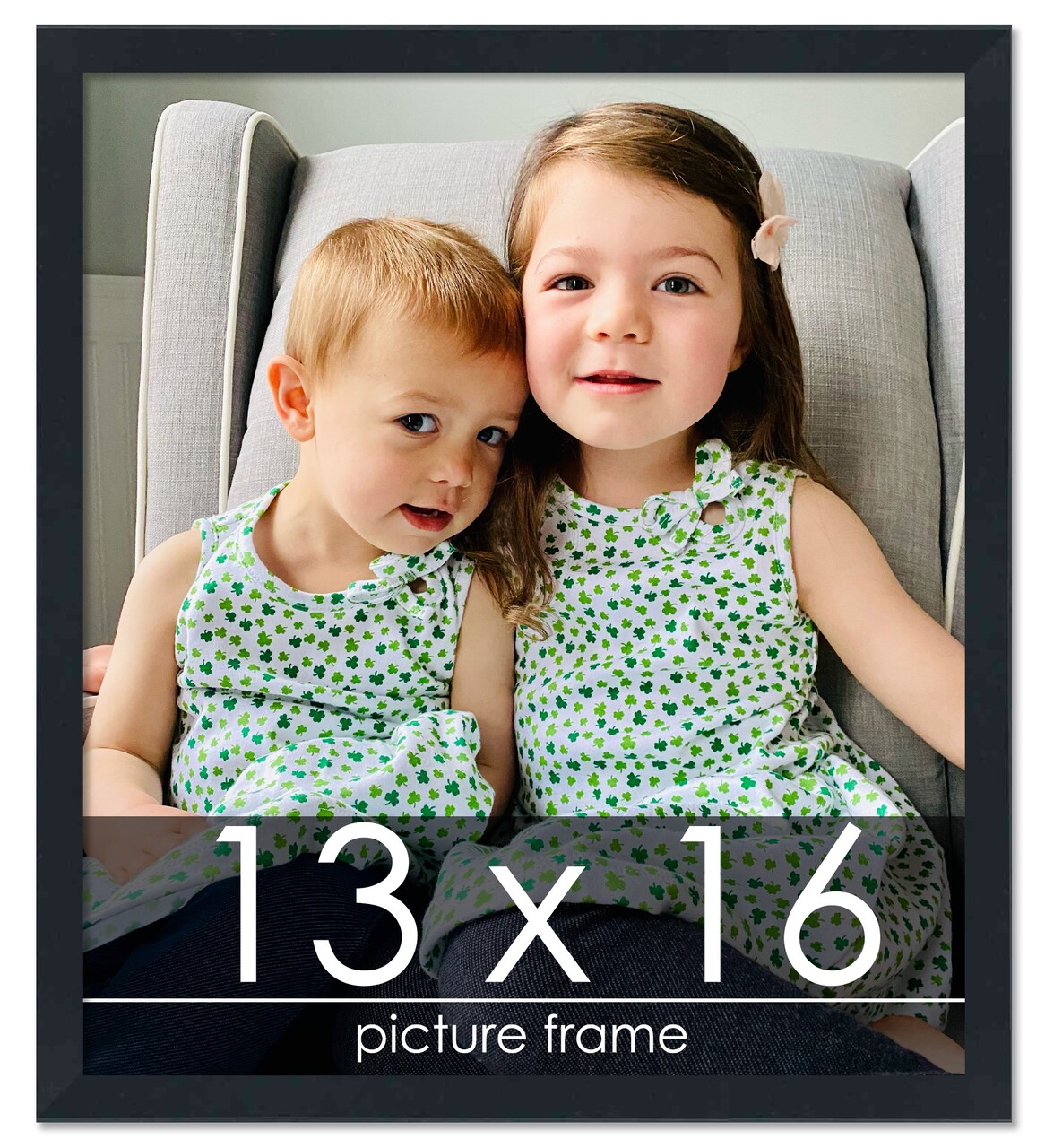 Slim Profile Black Picture Frame - UV Acrylic, Foam Board Backing, Hanging Hardware